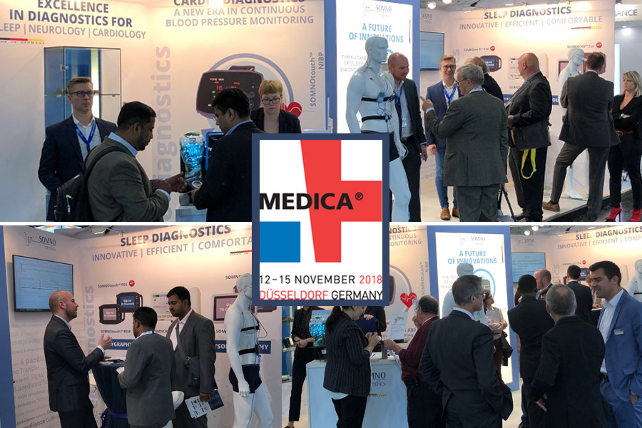 SOMNOmedics at MEDICA 2018 - So many people at the SOMNOmedics stand this year 2018. showcasing our newest sleep diagnostic products like SOMNO HD eco, SOMNOtouch RESP eco and ABPM pro. Why not visit us.