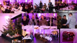 Friday night was Christmas party night a SOMNOmedics - A photo collage of the SOMNOmedics Christmas Party 2018 showing the beautiful decorations, the annual tombola event and the band which played to the small hours of the morning!