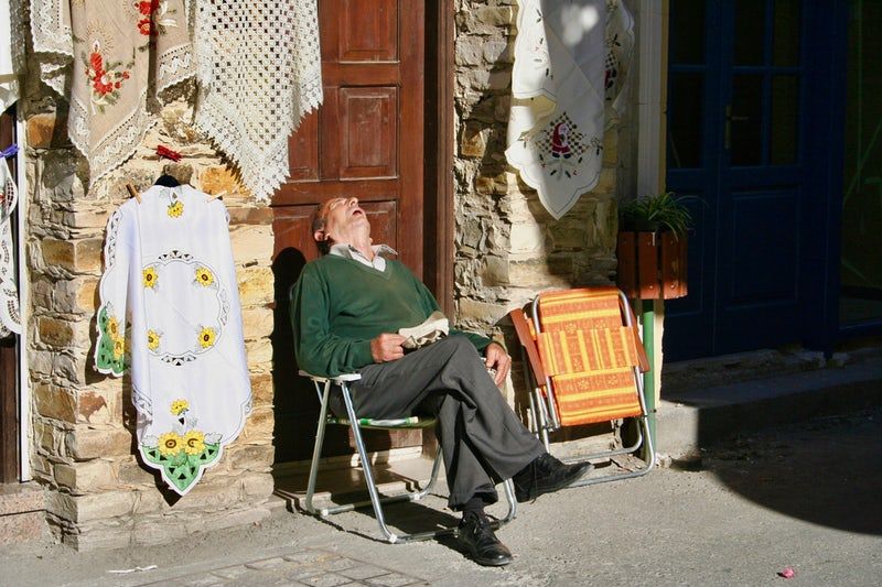 Man sleeping in Cyprus